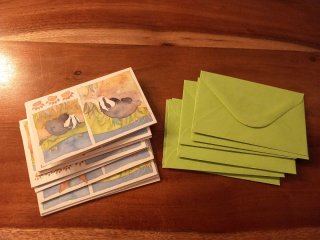 Tarjetas y sobres de acuarela