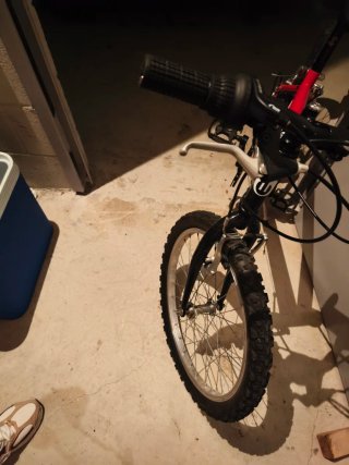 Bicicleta infantil roja y negra