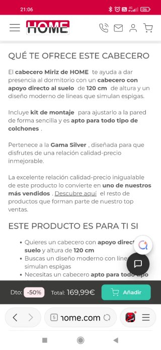 Cabecero blanco polipiel