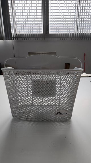 Cesta B'twin metálica blanca bicicleta