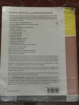 Libro Motores térmicos y sus sistemas auxiliares