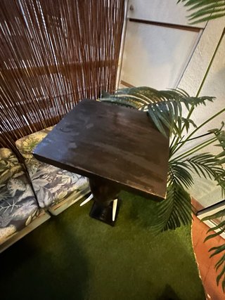 Mesa pedestal elefante madera negra