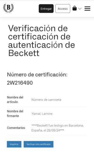 Camiseta Lamine Yamal Firmada Beckett
