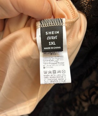 Vestido SHEIN Curve encaje negro XL