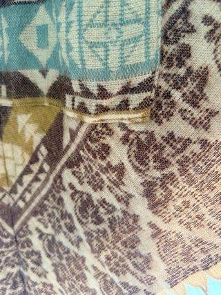 Poncho estampado de algodón talla única