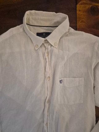 Camisa lino blanca Forecast Regular Fit