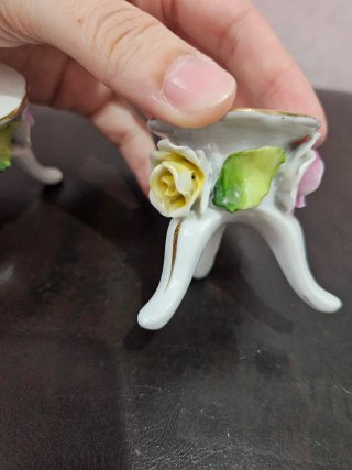 2 Portacandele Porcellana Rose