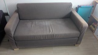 Sofá Cama Ikea Beige/Gris Tela