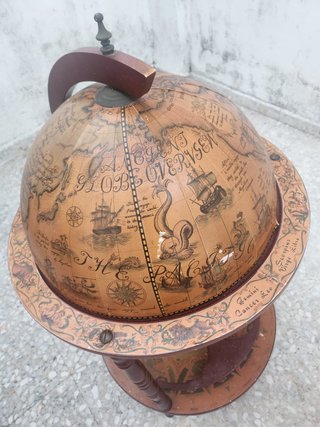Botellero Globo Terráqueo Vintage