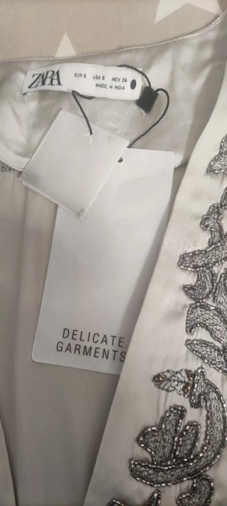 Vestido Zara S bordado