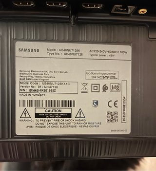 Samsung TV UE40NU7125KXXC Negra