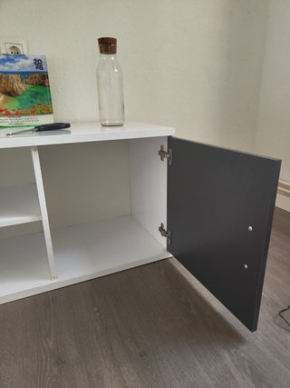 Mueble de TV television Blanco Negro - 140cm ancho