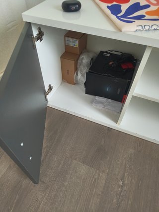 Mueble de TV television Blanco Negro - 140cm ancho