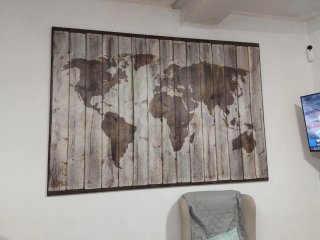 Cuadro Mapa del Mundo Madera