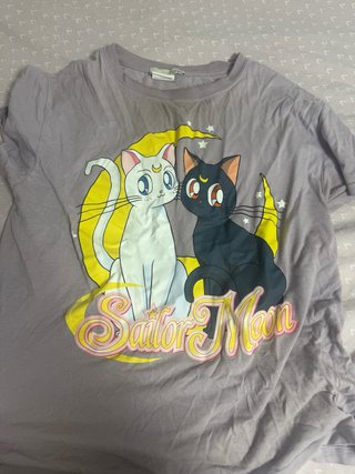 Camiseta Sailor Moon Gatos Luna y Artemis