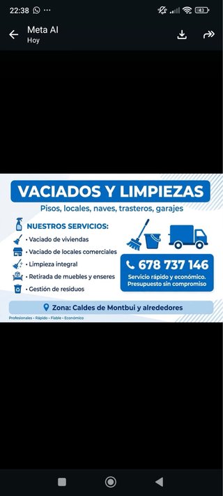 Todo tipo de limpiezas y vaciados