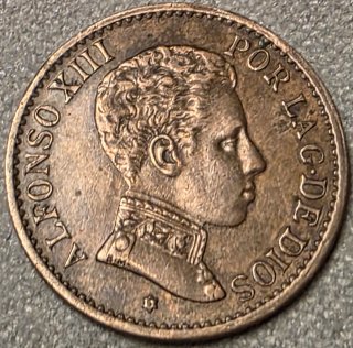 1 Centimo Alfonso XIII 1906☆6 Madrid SC