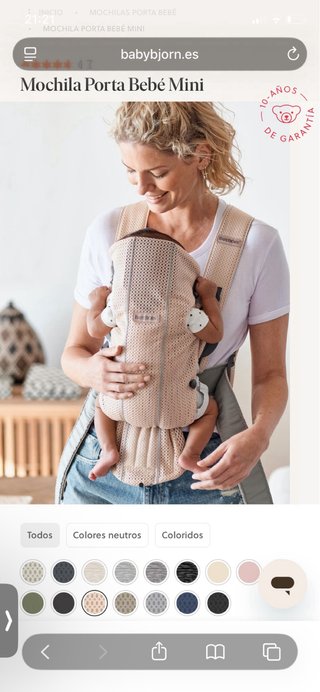 Mochila Porta Bebé BabyBjorn Mini Rosa