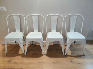 4 SILLAS BLANCAS Y METÁLICAS ESTILO INDUSTRIAL