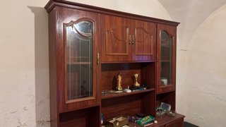 Mueble de salón madera y cristal