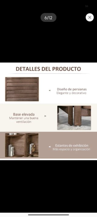 Biombo Plegable 4 Paneles Marrón 162x170cm