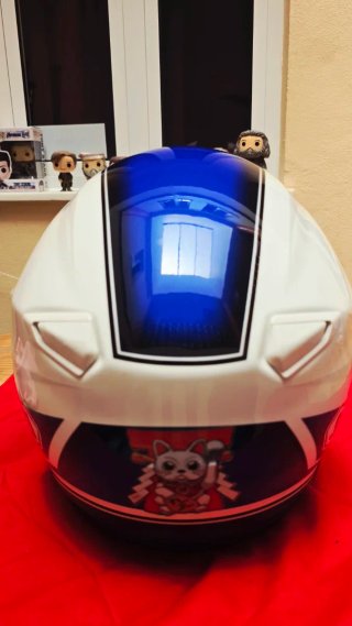 Casco Moto Shoei Azul y Blanco