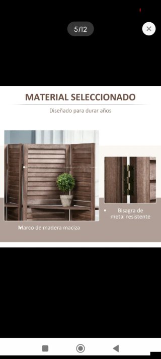 Biombo separador con estanterías