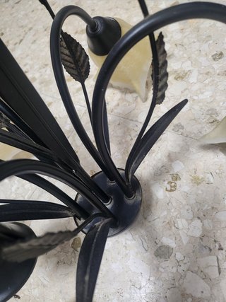 Lámpara antigua 5 brazos flor