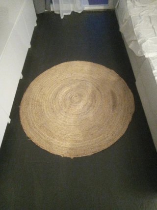 Alfombra redonda de yute/ratán