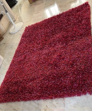Alfombra Shaggy Rosa y Roja