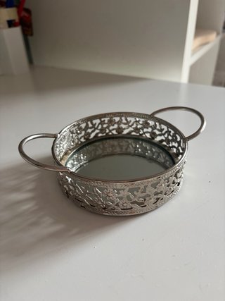 Bandeja decorativa plata espejo