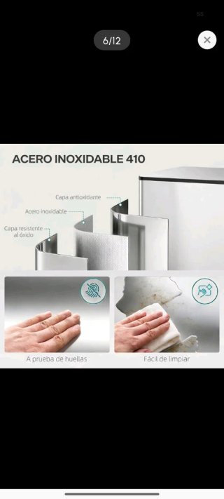 Cubo Basura Acero 2 Compartimentos 30L