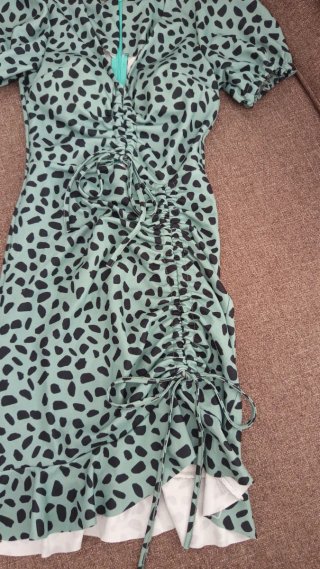 Vestido verde estampado leopardo