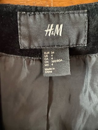 Giacca corta H&M velluto nero