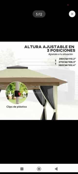 Carpa Plegable con Mosquiteras Beige y Negra