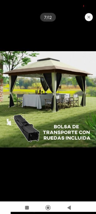 Carpa Plegable con Mosquiteras Beige y Negra