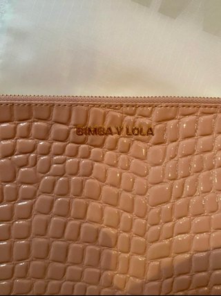 Bolso Bimba y Lola Piel Cocodrilo Beige/Rosa