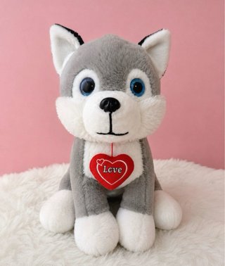 Peluche Husky Grande Corazón Love