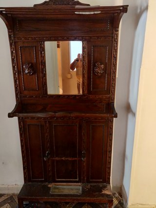 Mueble Perchero Antiguo Madera.
