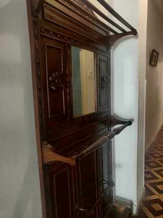 Mueble Perchero Antiguo Madera.