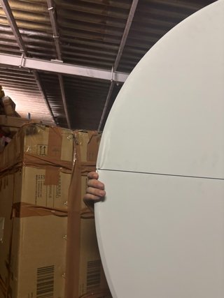 Mesa Camping Plegable 120x120 HDPE Blanca Portátil