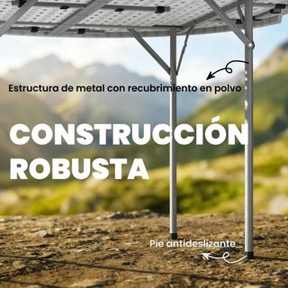 Mesa Camping Plegable 120x120 HDPE Blanca Portátil