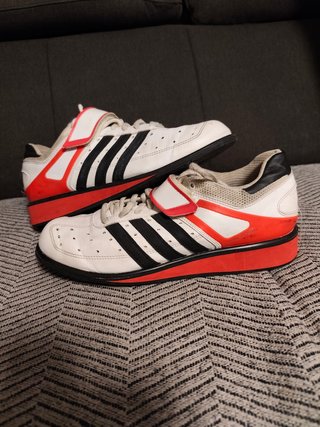 Botas Halterofilia Adidas Blancas y Rojas