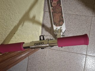 Patín infantil rosa y blanco