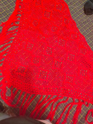 Mantoncillo Flamenco Vintage Rojo Hecho a Mano