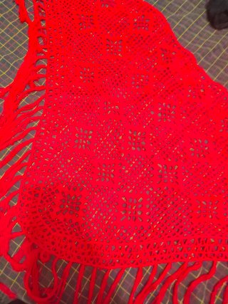 Mantoncillo Flamenco Vintage Rojo Hecho a Mano