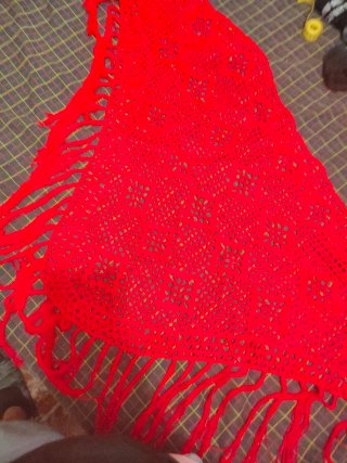 Mantoncillo Flamenco Vintage Rojo Hecho a Mano
