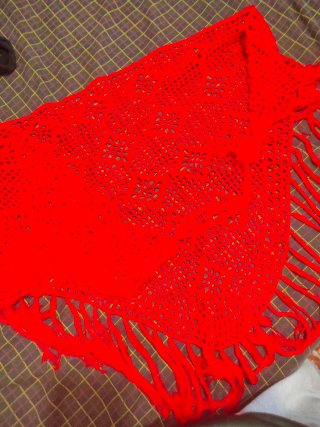 Mantoncillo Flamenco Vintage Rojo Hecho a Mano