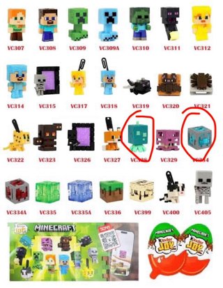 Minecraft Kinder Joy Figuras Coleccionables
