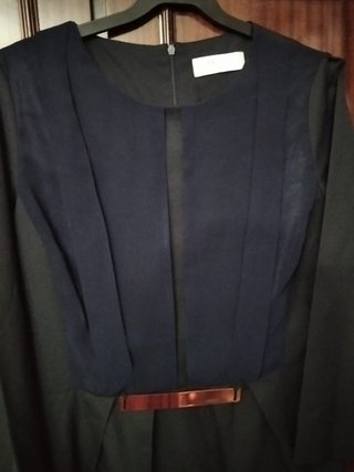 Vestido PAISIE elegante negro y azul
